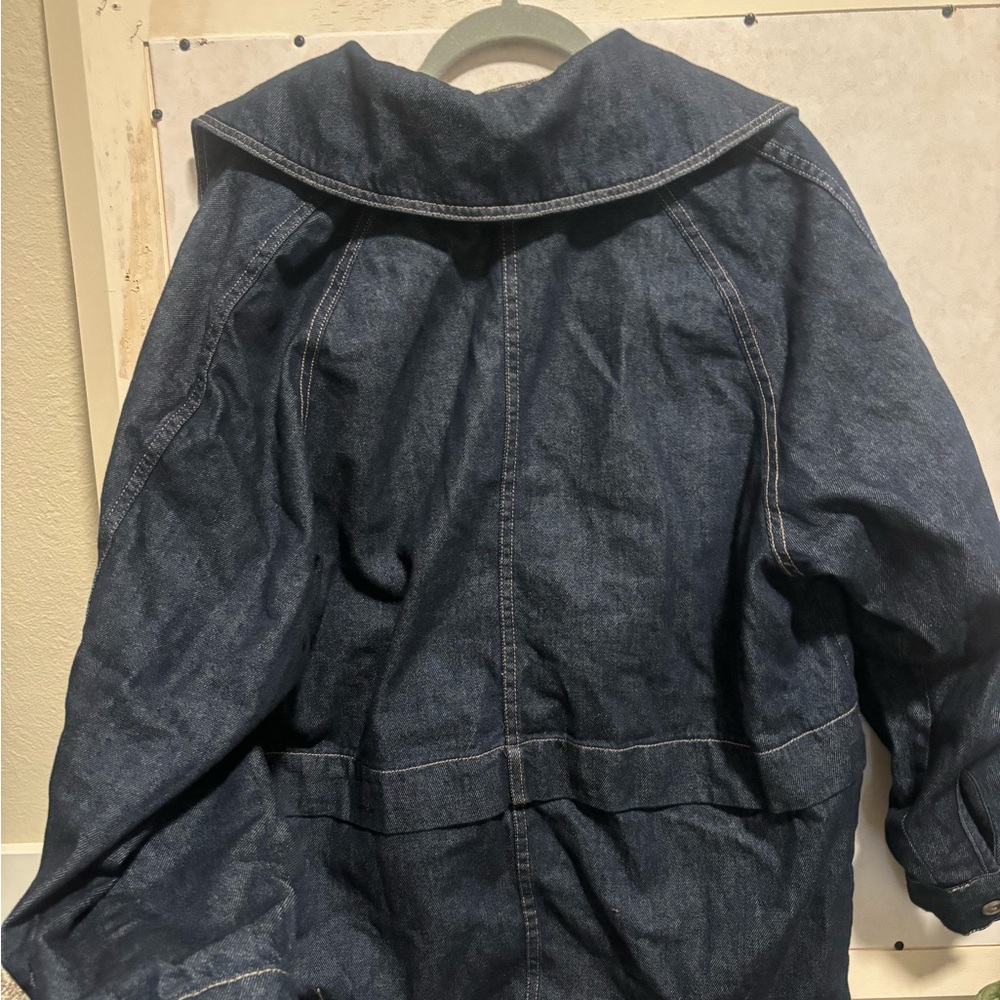 NWOT Free People Denim Car Coat - Rinse Wash - Picture 7 of 7